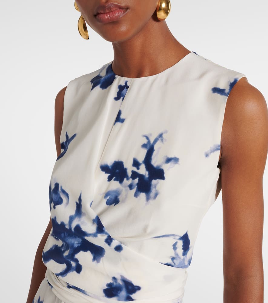 Penny floral silk wrap dress