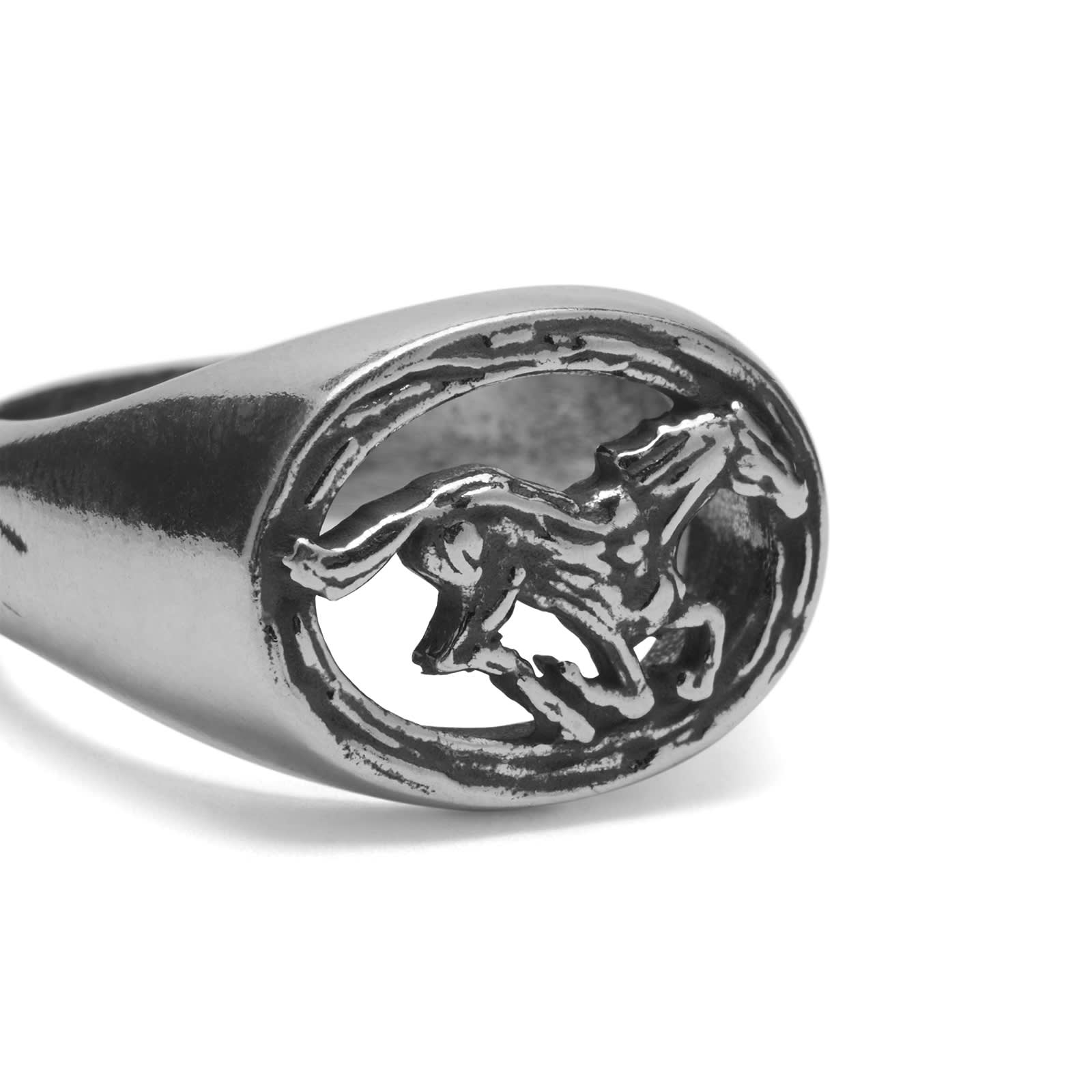Men's Squared Wild Horse Ring in Sterling Silver