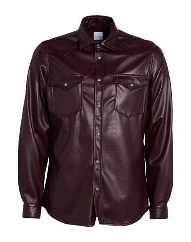 Man Shirt Burgundy Size M Polyester