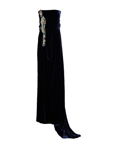 Woman Maxi dress Navy Size 6 Rayon, Silk, PES