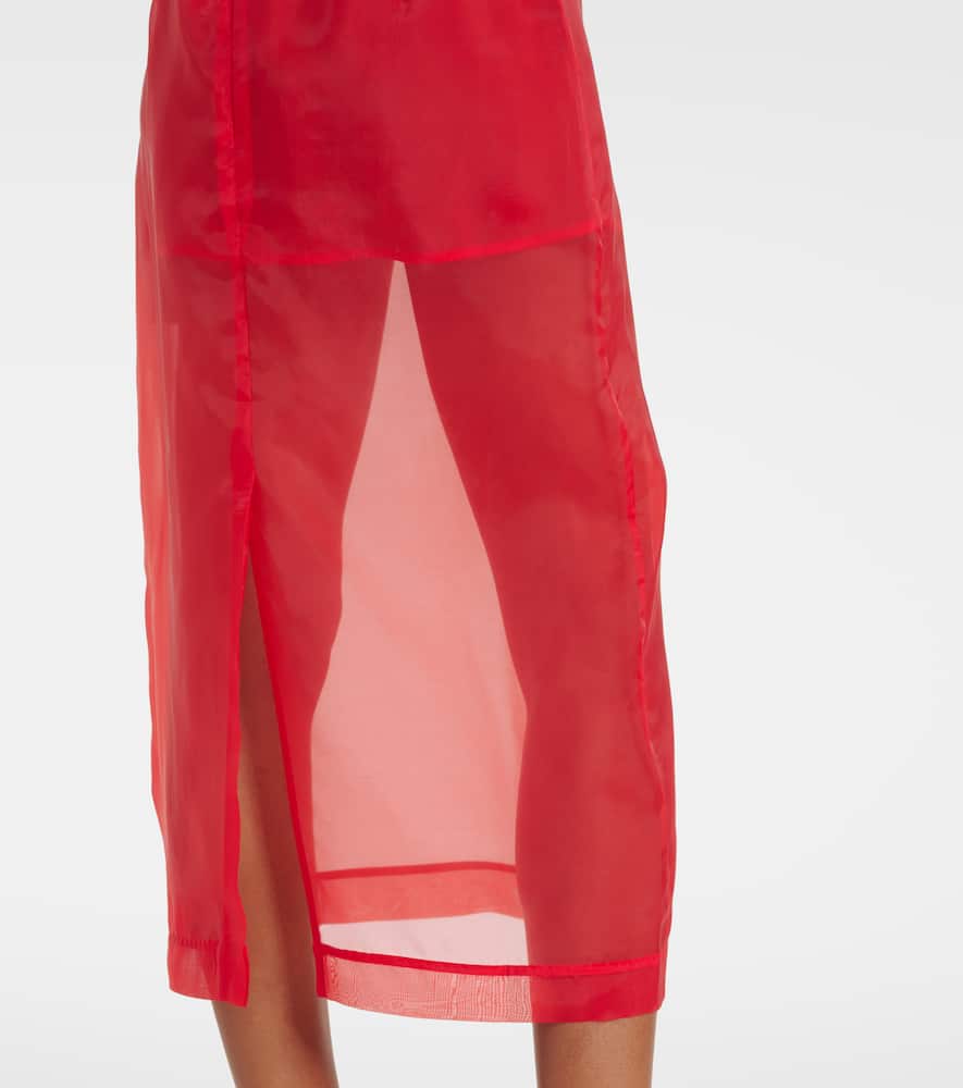 Peri sheer silk-blend midi skirt