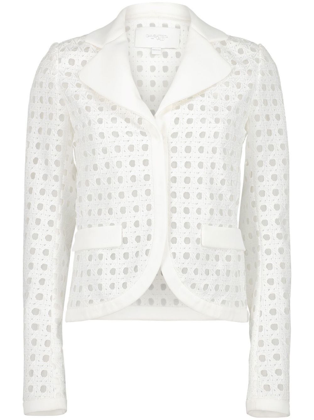 Open-knit single-breasted blazer - White