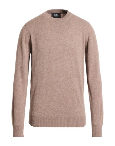 Man Sweater Taupe Size 40 Geelong Wool