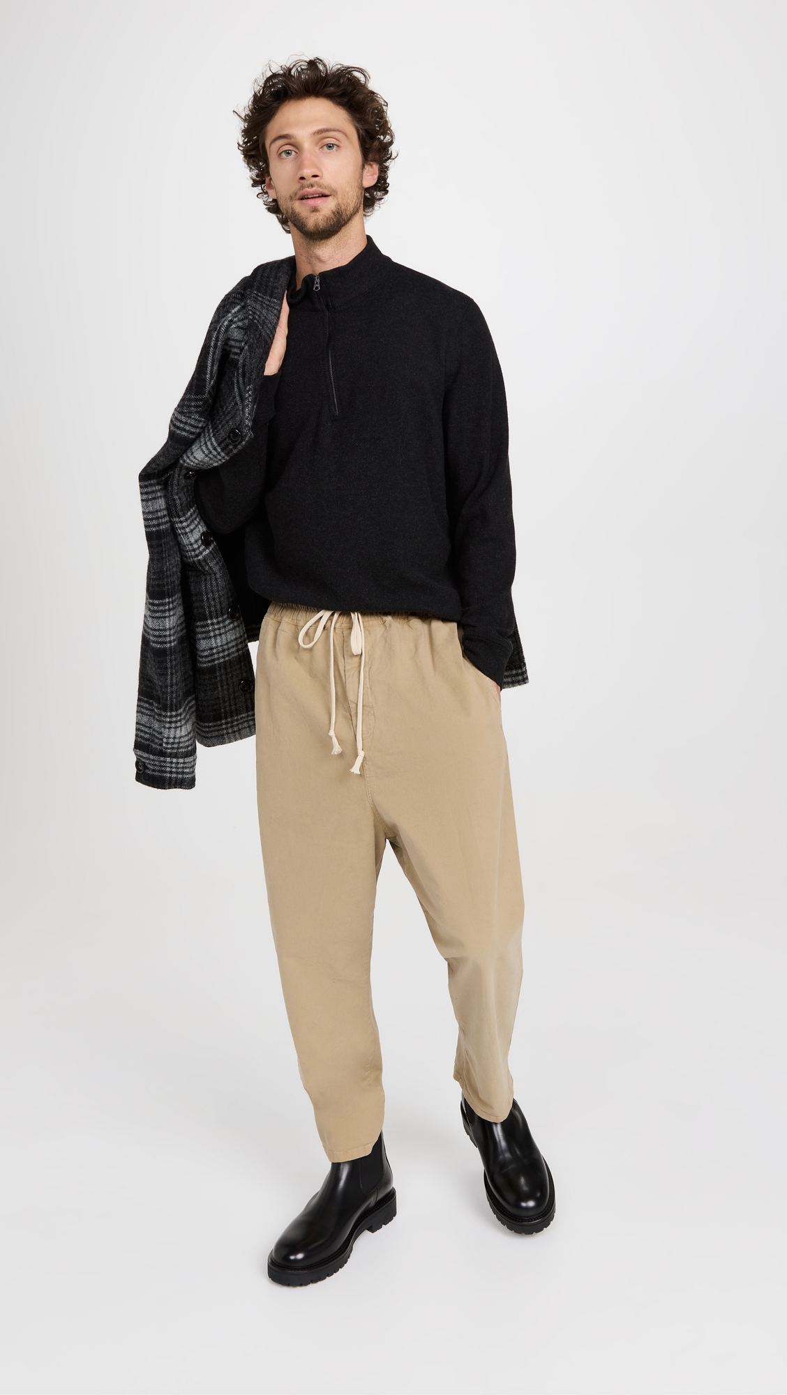Legend Sweater Quarter Zip Pullover Heathered Black Twill