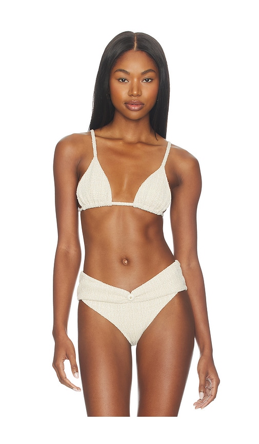 DEVON WINDSOR Vienna Top in Cream, Metallic Gold. - M also in L, S