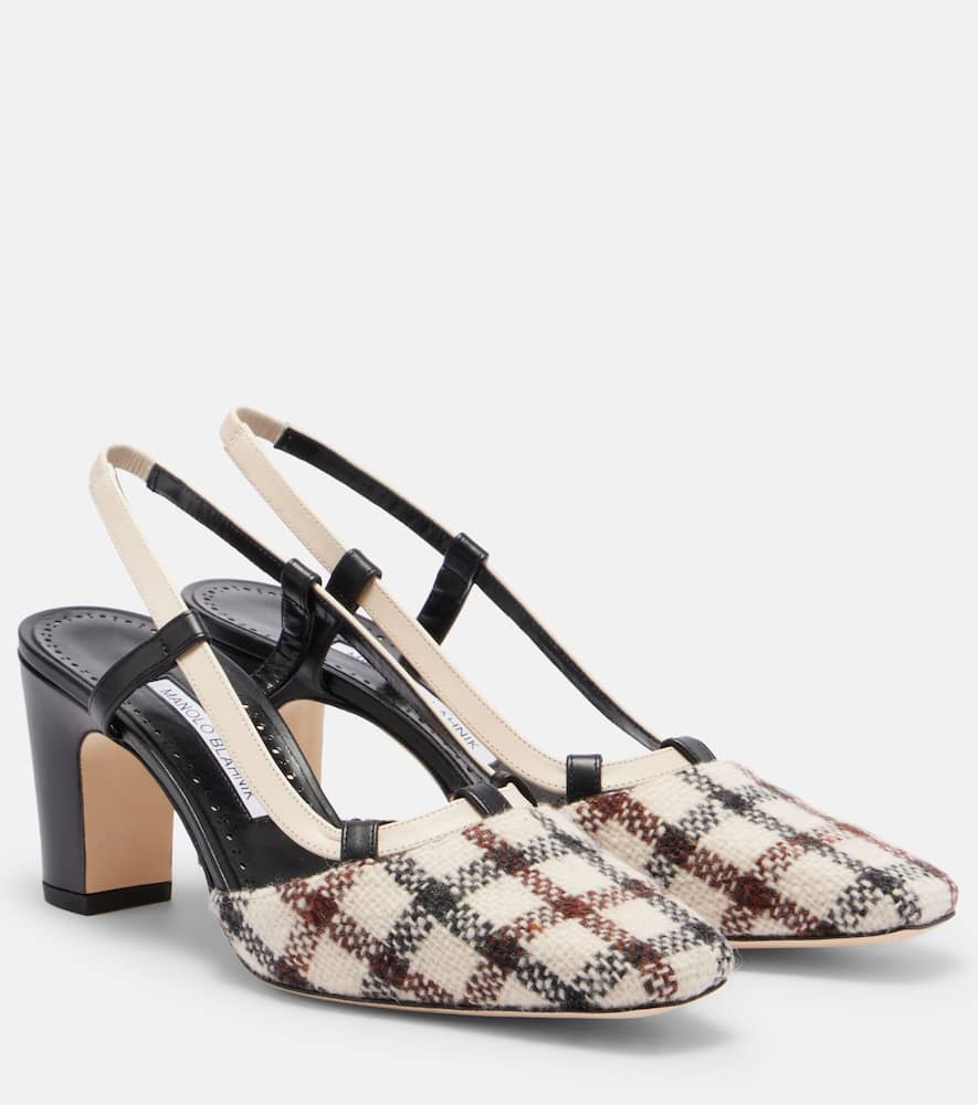 Vestal checked slingback pumps