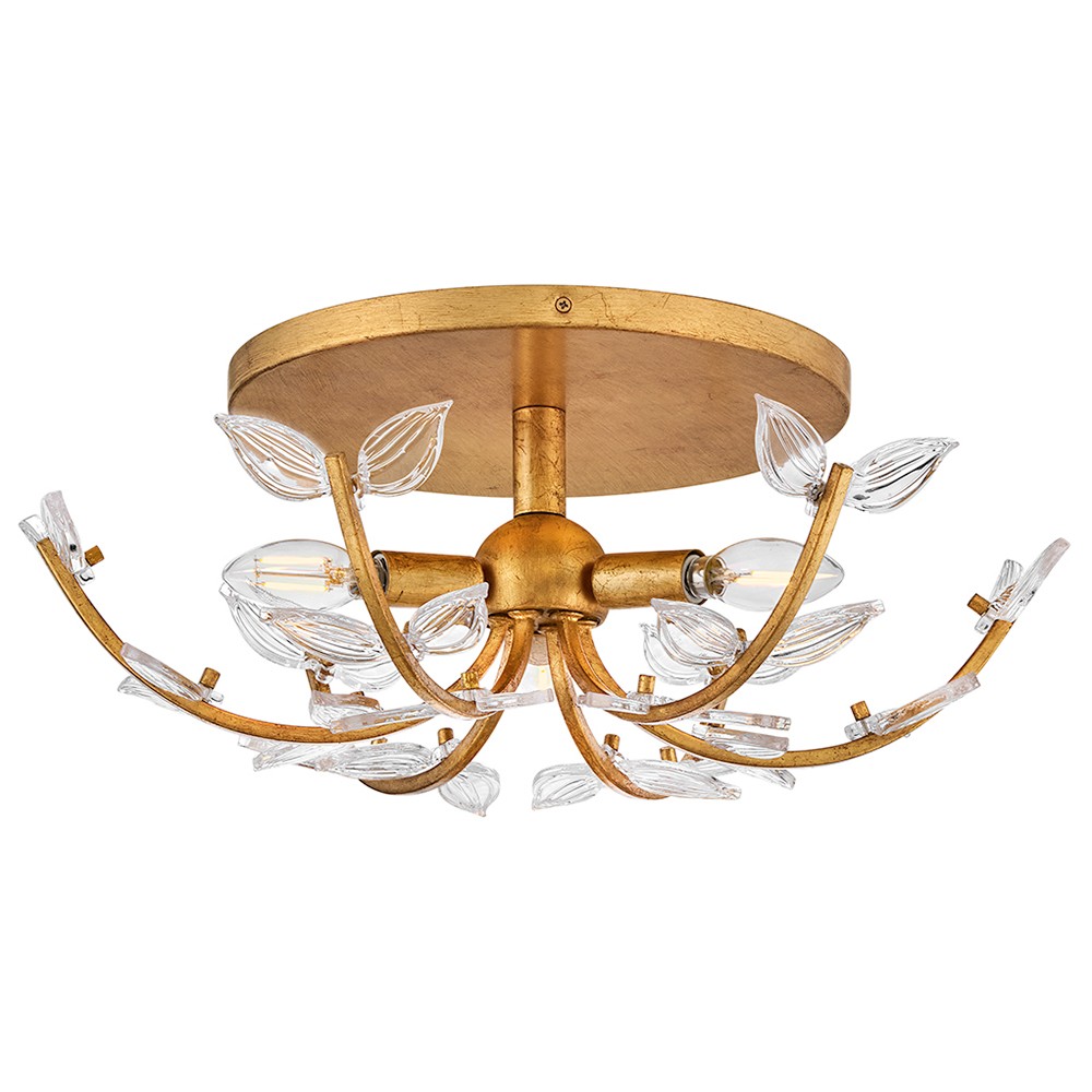 Distressed Brass LED Semi-Flush Mount from the Aliso Collection