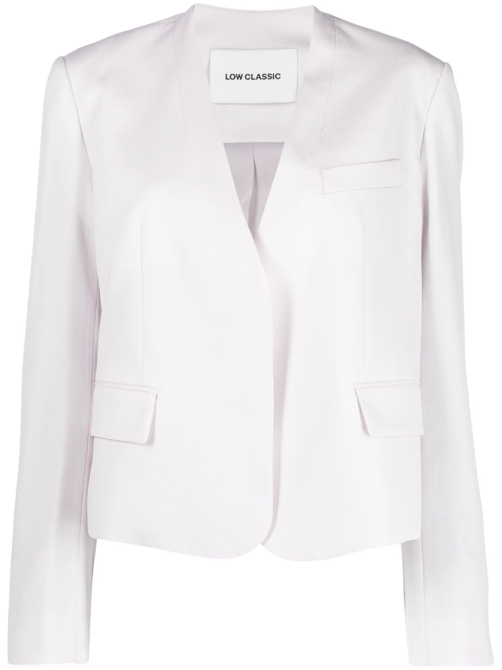 Single-breasted collarless blazer - Purple