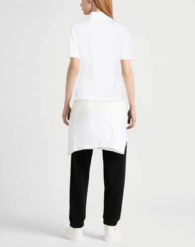 Woman Polo shirt White Size S Cotton, Elastane