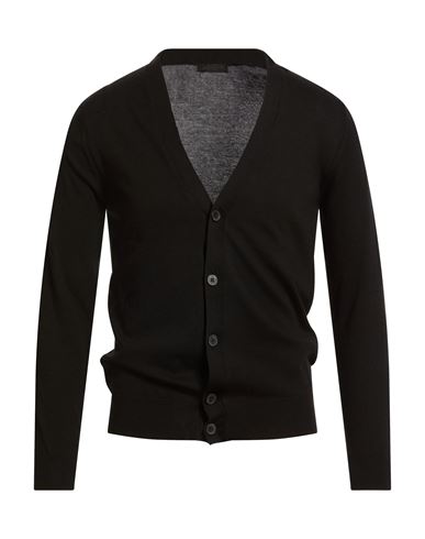 Man Cardigan Black Size S Cotton