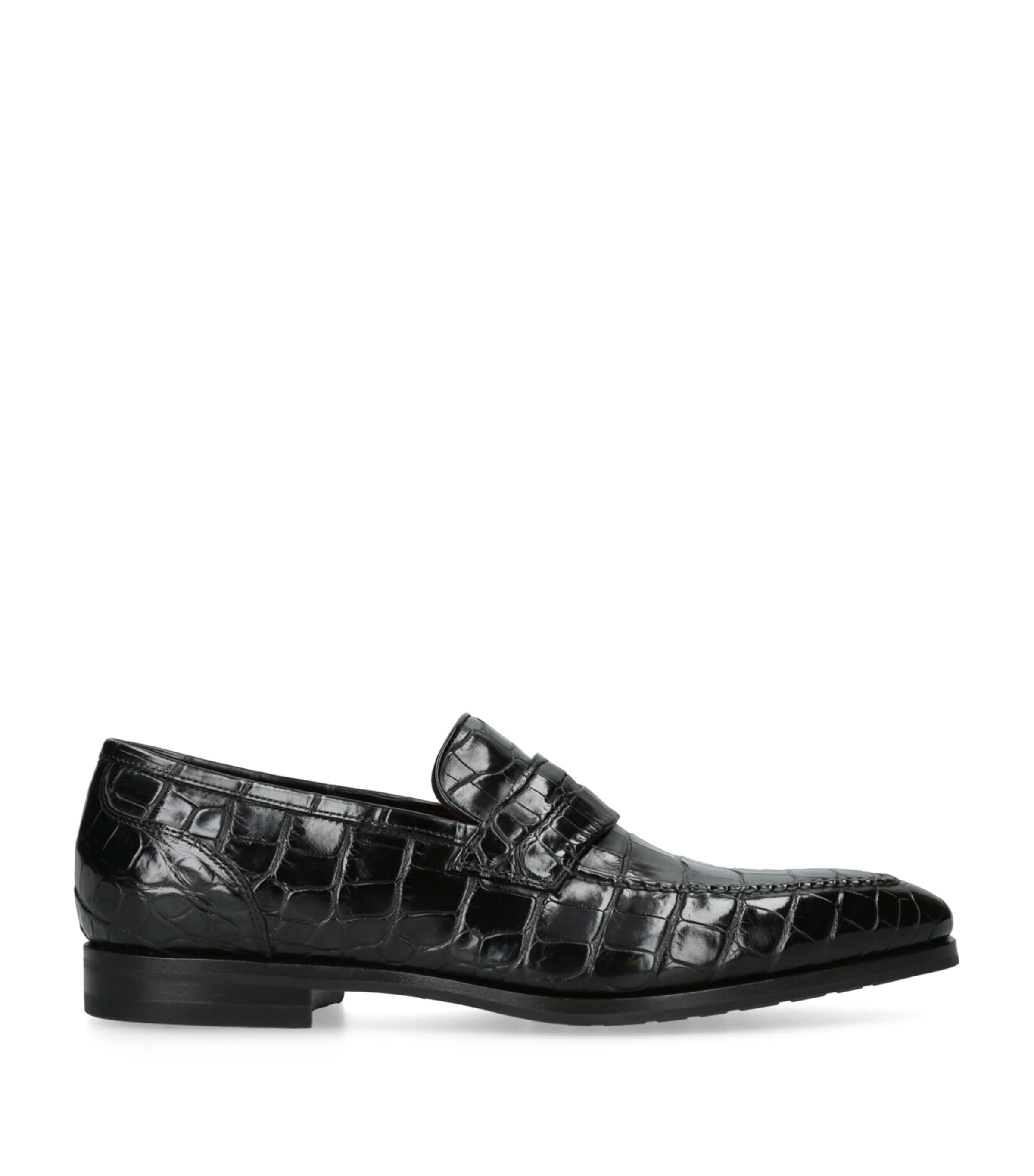 Crocodile Leather Derby Loafers