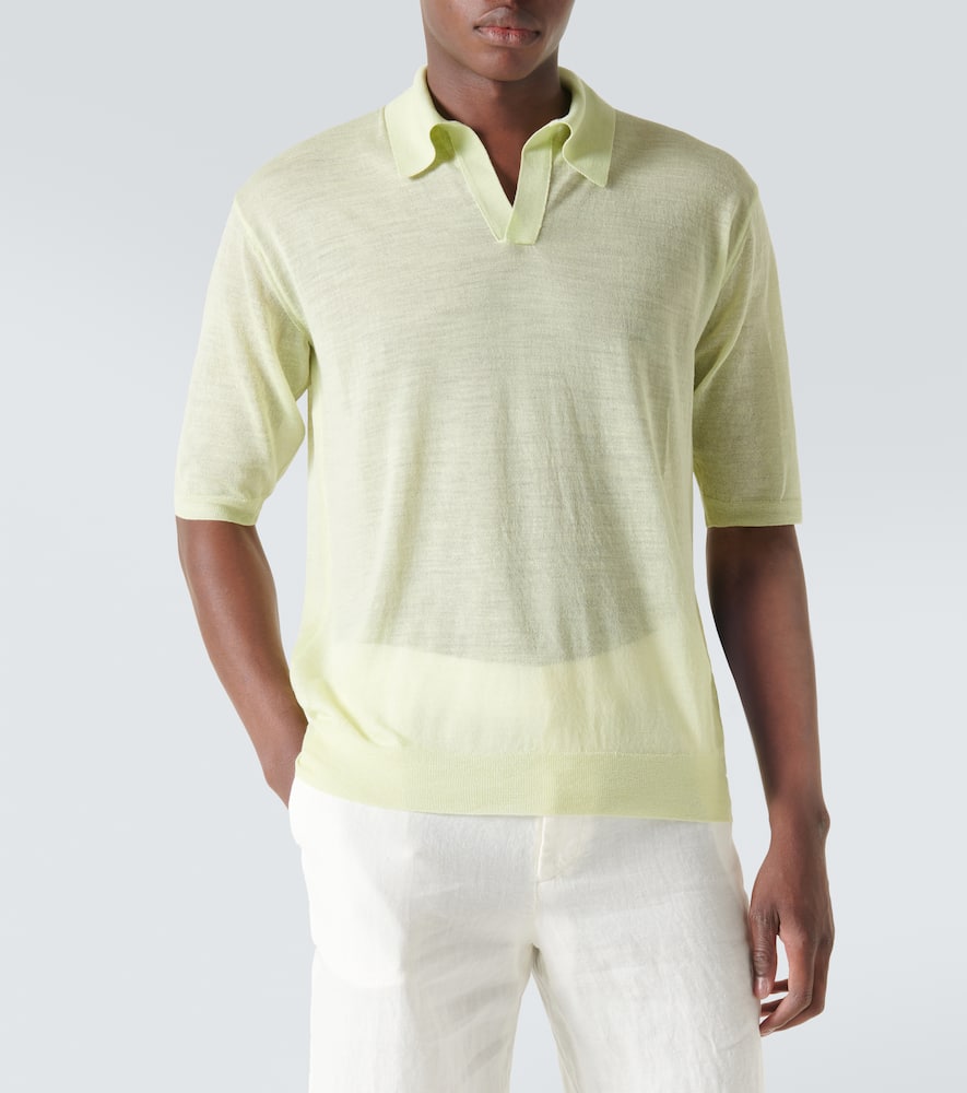 Wool and silk polo sweater