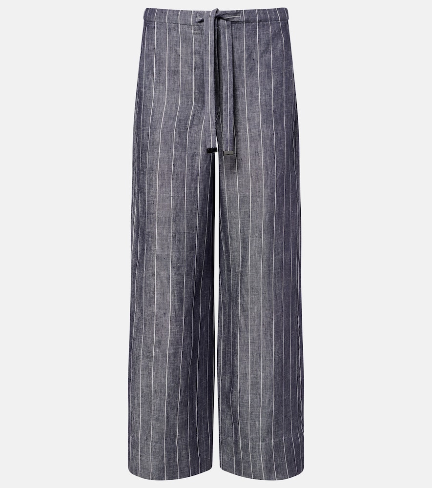 Cresta pinstripe linen wide-leg pants