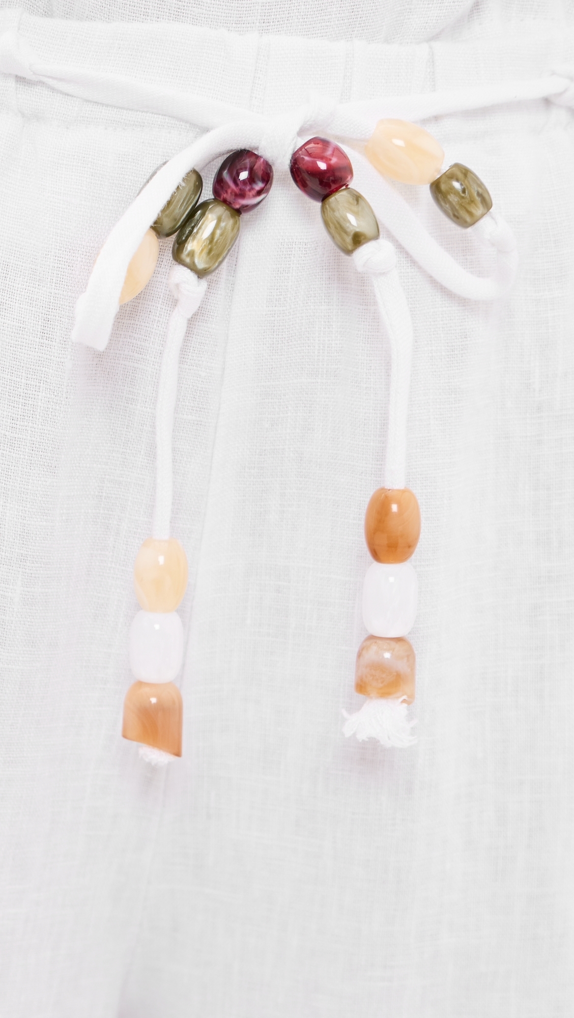 Beaded Belt Pants White