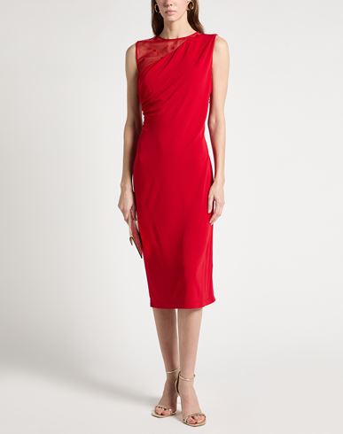 Woman Midi dress Red Size 8 Viscose, Polyamide, Elastane