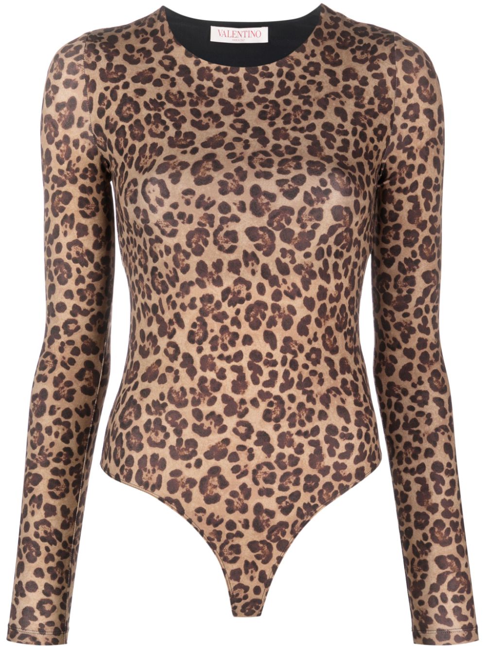 Animalier-print jersey bodysuit - Neutrals