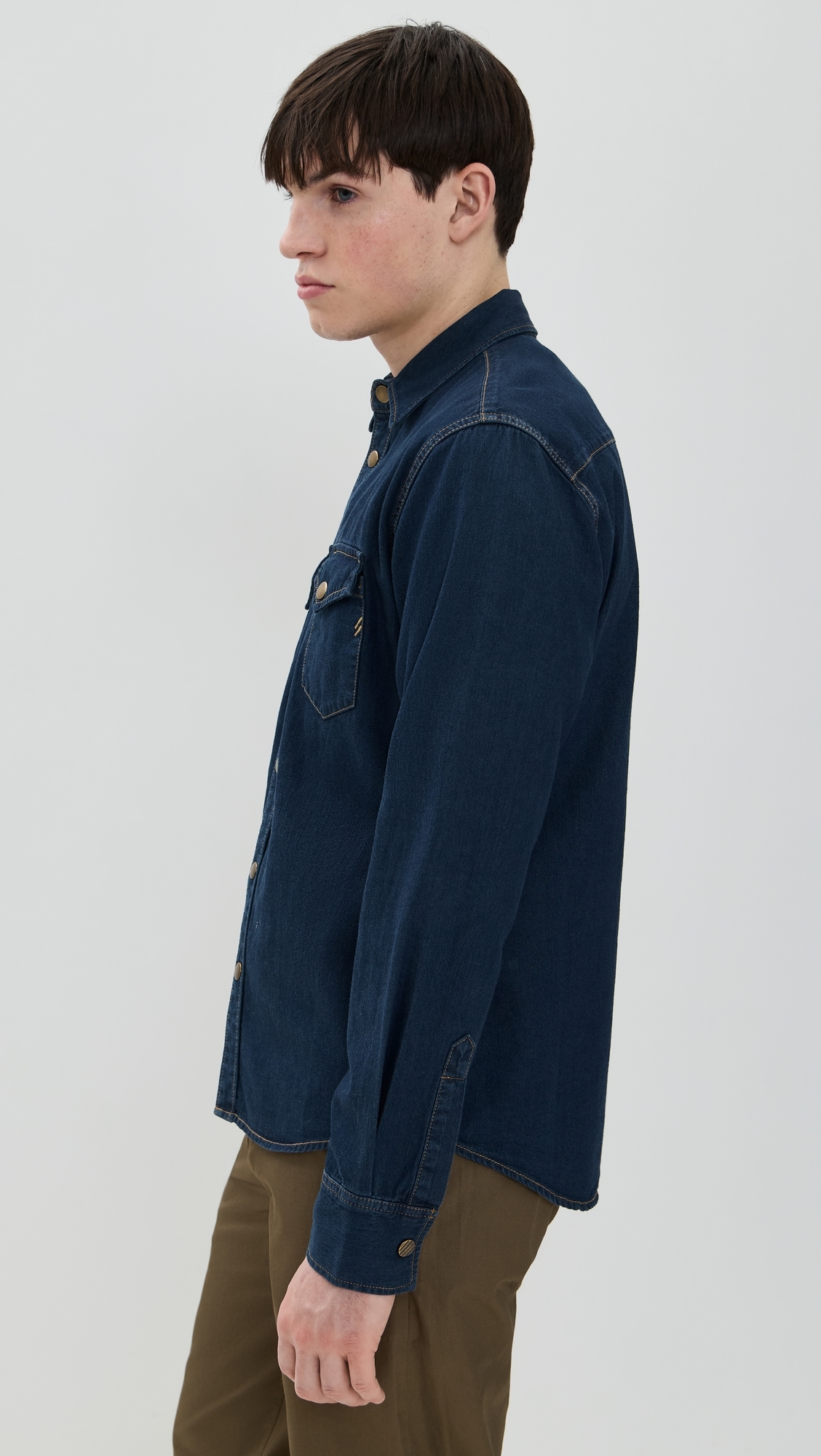 Billy Reid Shoals Denim Shirt Double Dye