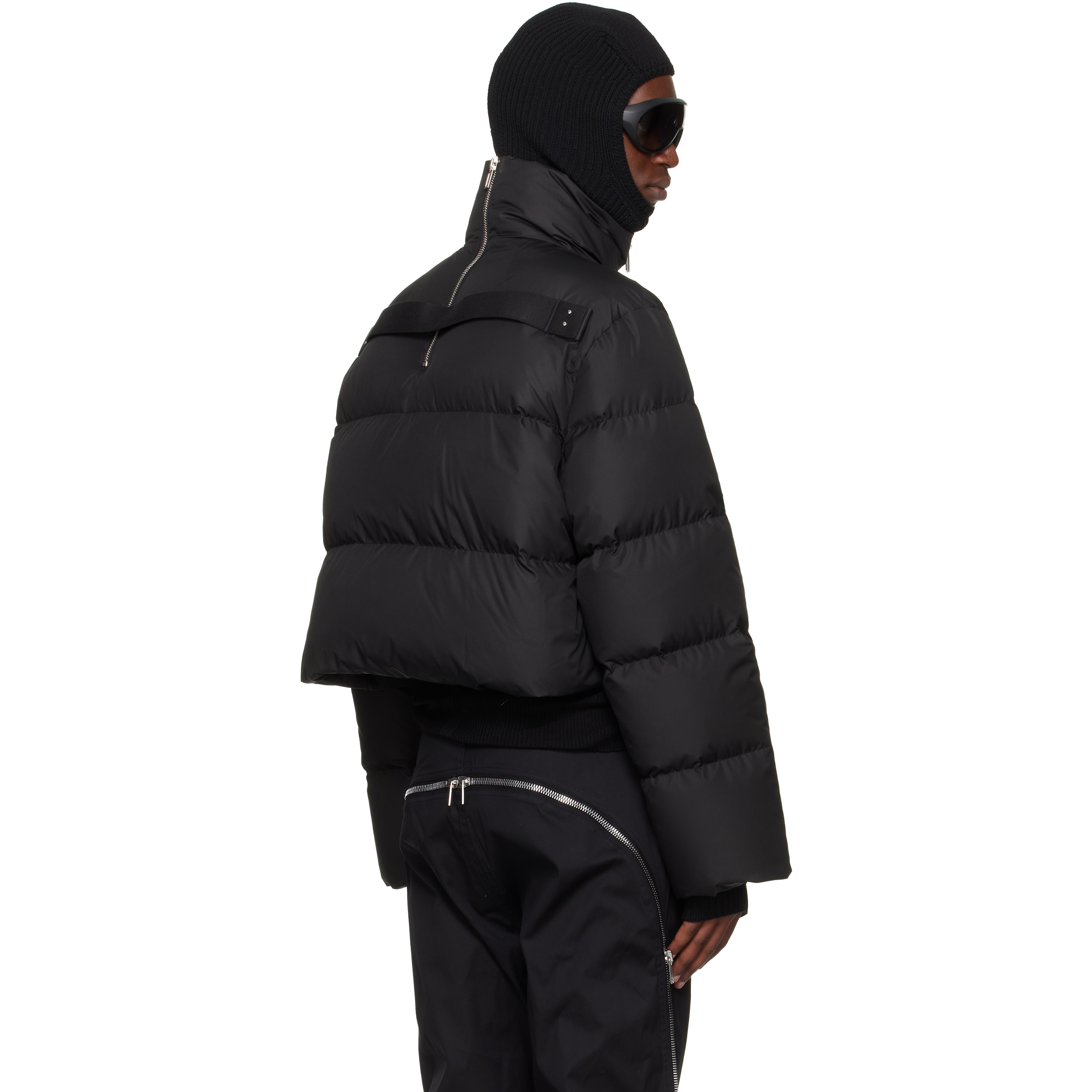 Moncler + Black Cropped Cyclopic Down Jacket