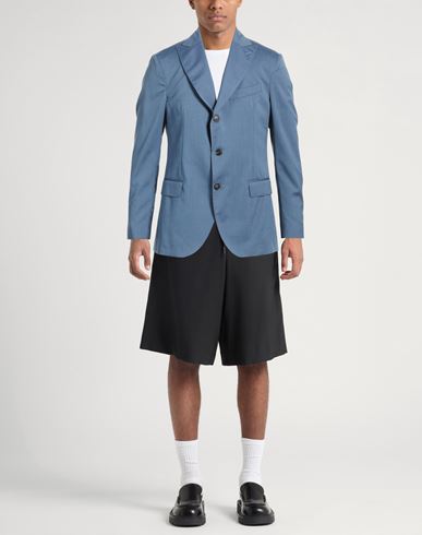 Man Blazer Light blue Size 36 Virgin Wool, Cotton, Silk