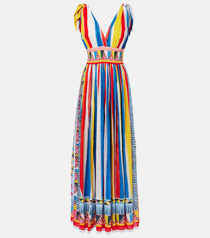 Striped cotton maxi dress