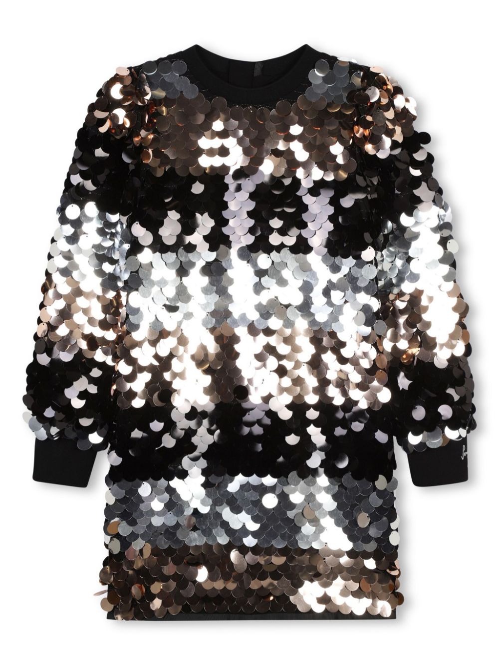 Striped sequin-embellished dress - Black