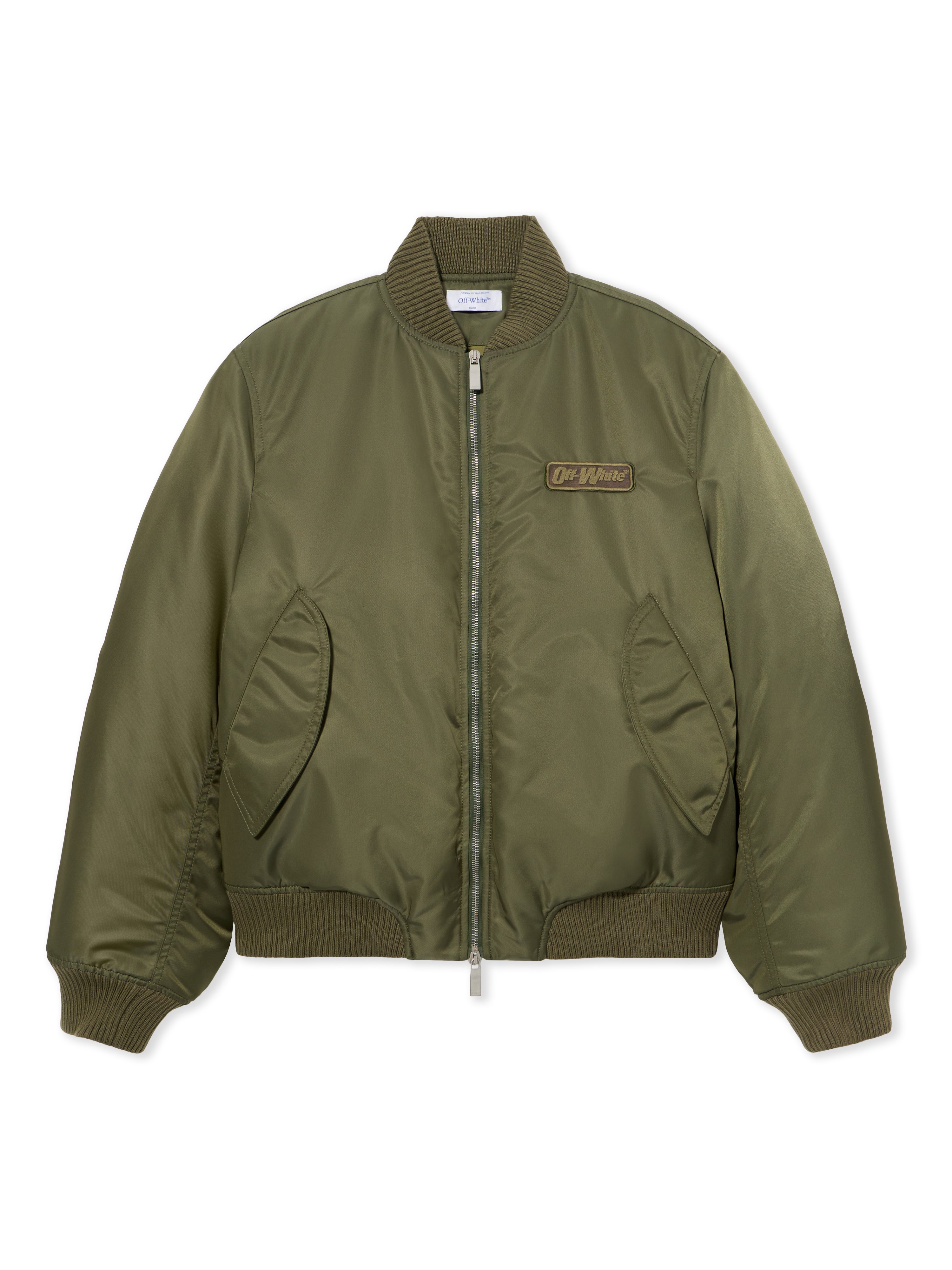 Off-white Embroidered Nylon Bomber Jacket - Female Outerwear Beech