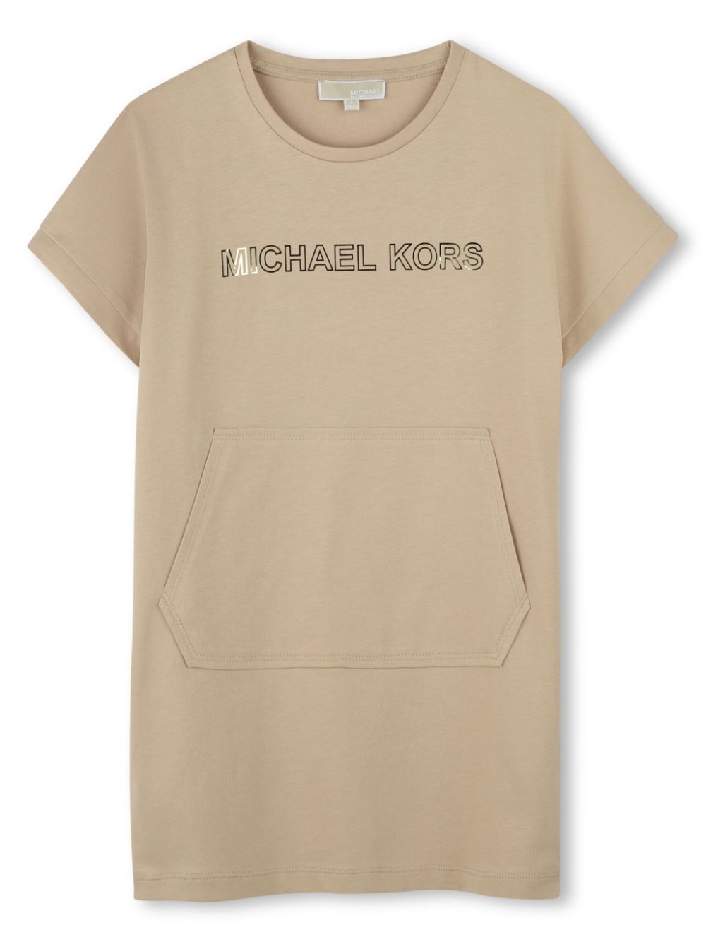 Logo-print T-shirt dress - Neutrals