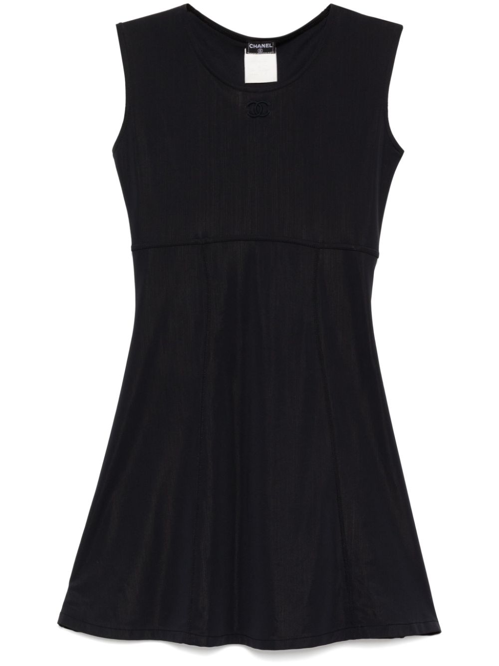 1996 logo embroidery A-line dress - Black