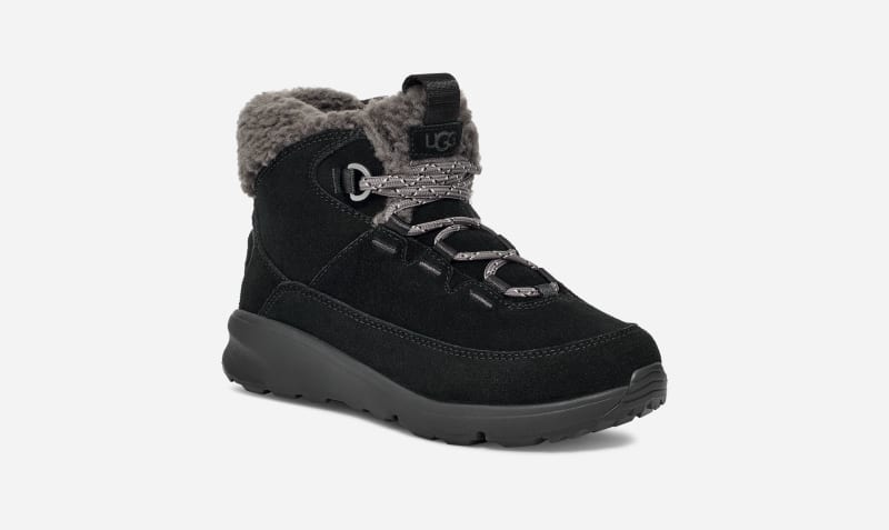 ® Kids' TerreTrail Cozy Lace Suede Cold Weather Boots in Black