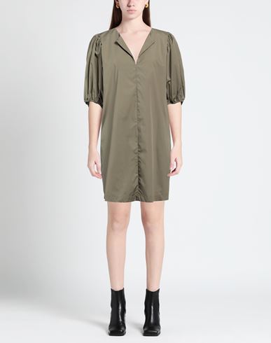 Rossopuro Woman Mini dress Military green Size XS Cotton