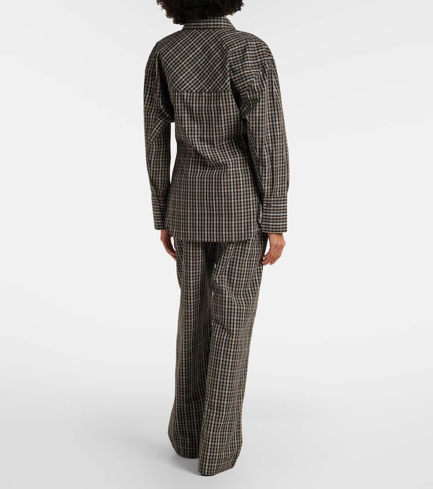 Róhe Checked cotton wide-leg pants