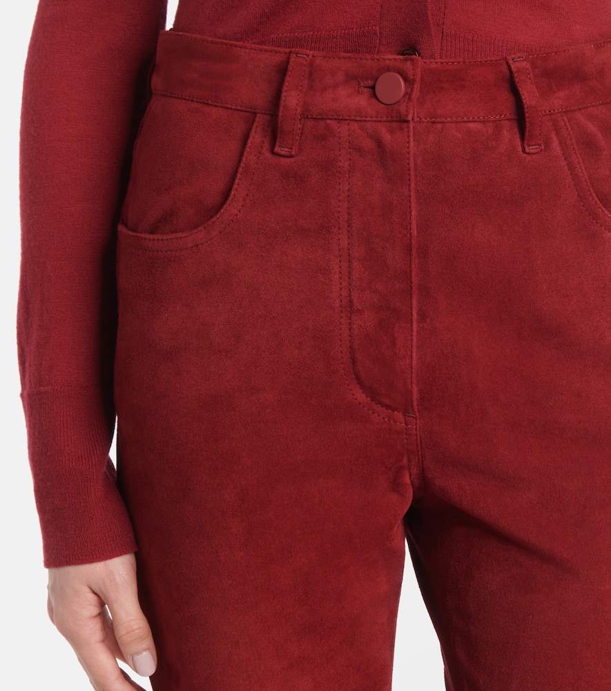 High-rise suede slim pants