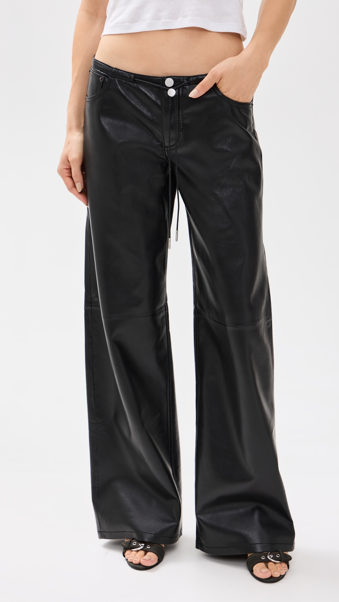 Cool Jeans in Black Leather Black Leather
