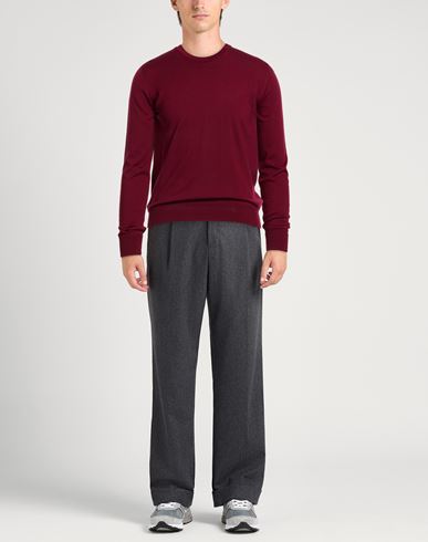 Man Sweater Burgundy Size 36 Merino Wool