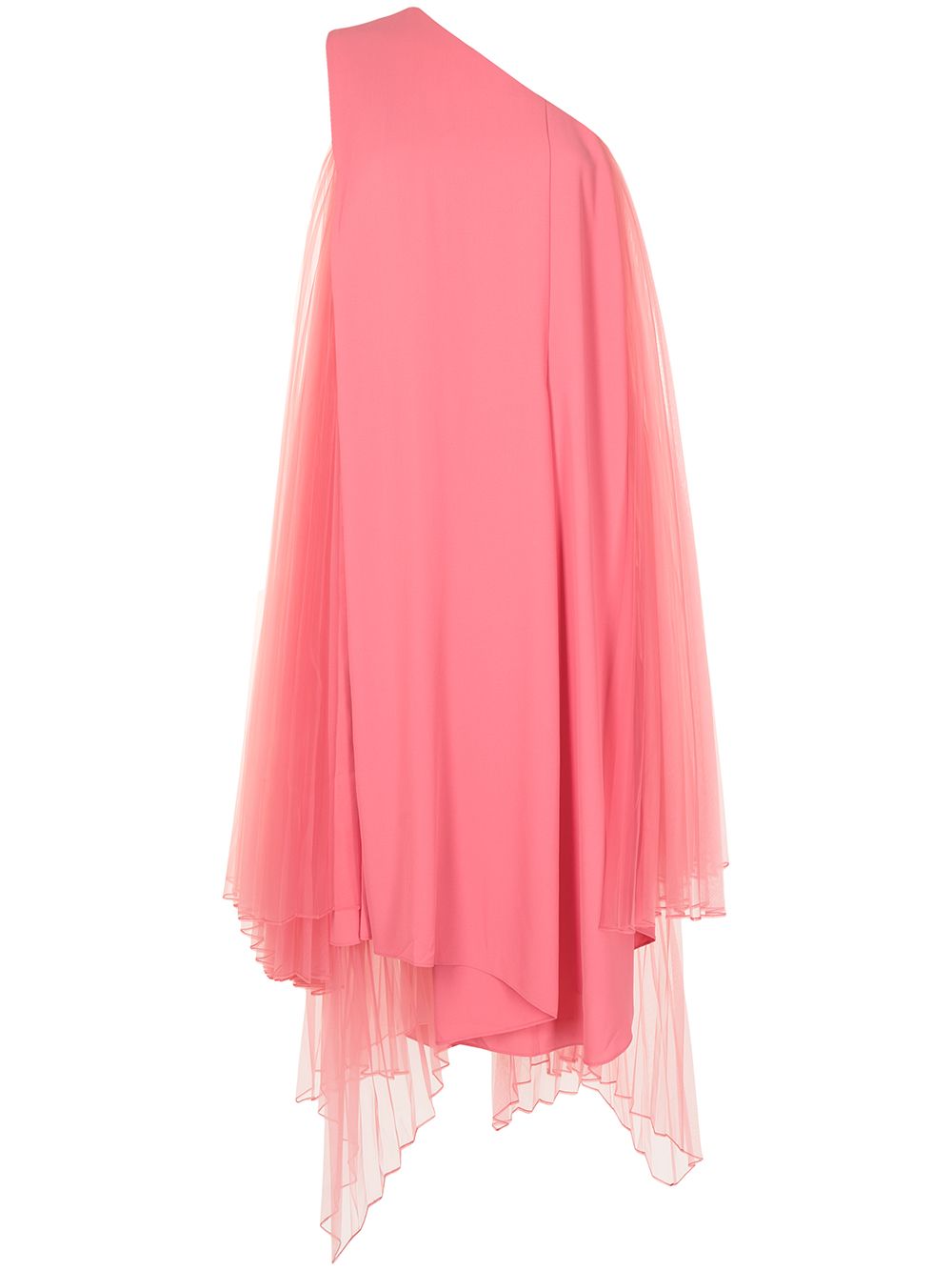 Pleated tulle one-shoulder dress - Pink
