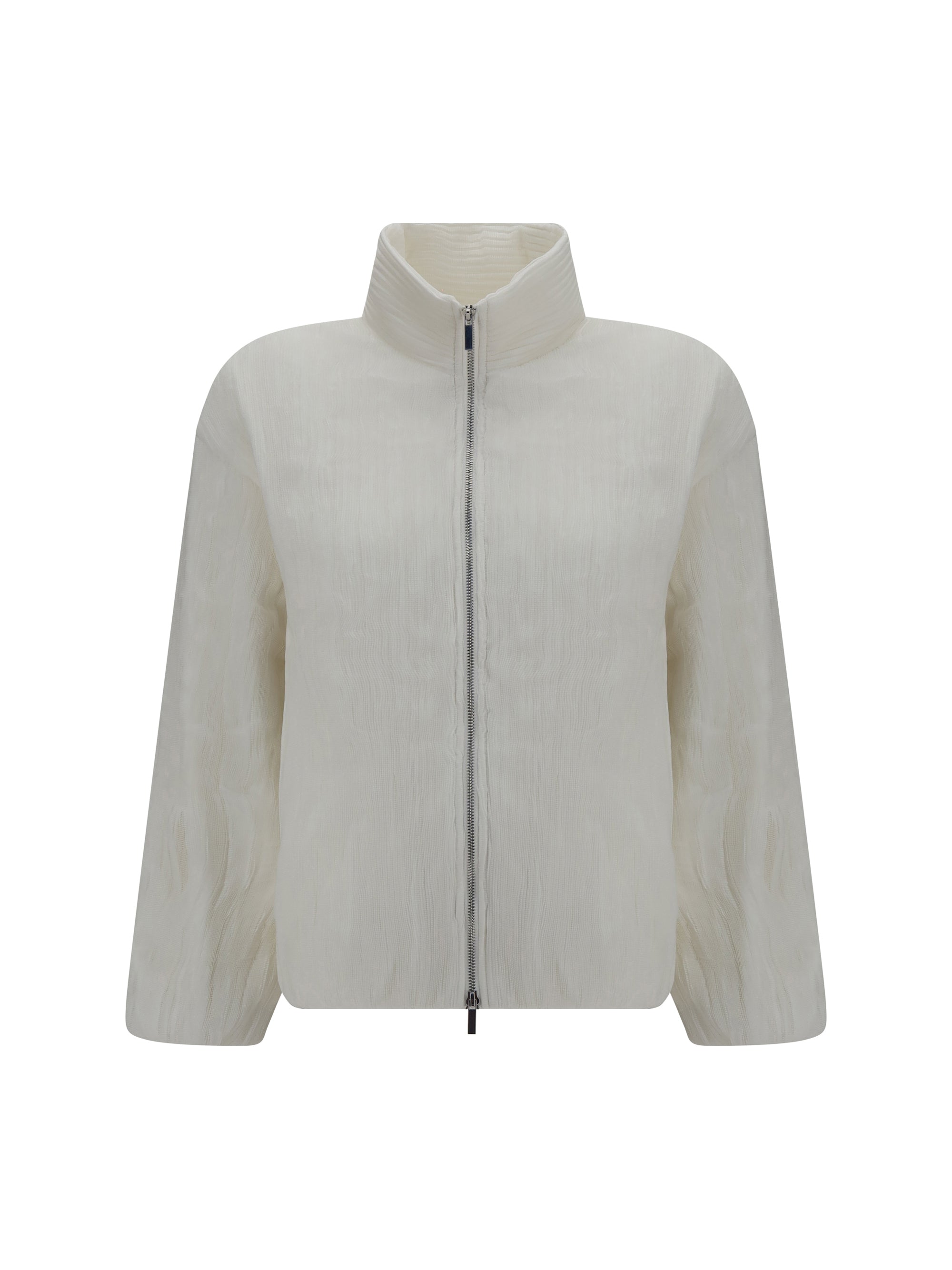 Padded Striped Jacket — White