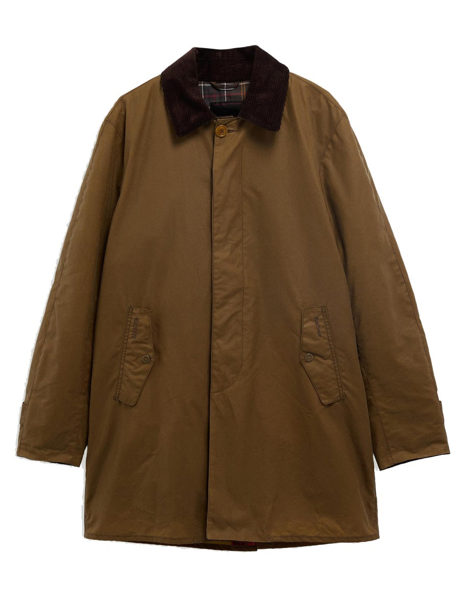Mid-Length Cotton Corduroy Trench Coat