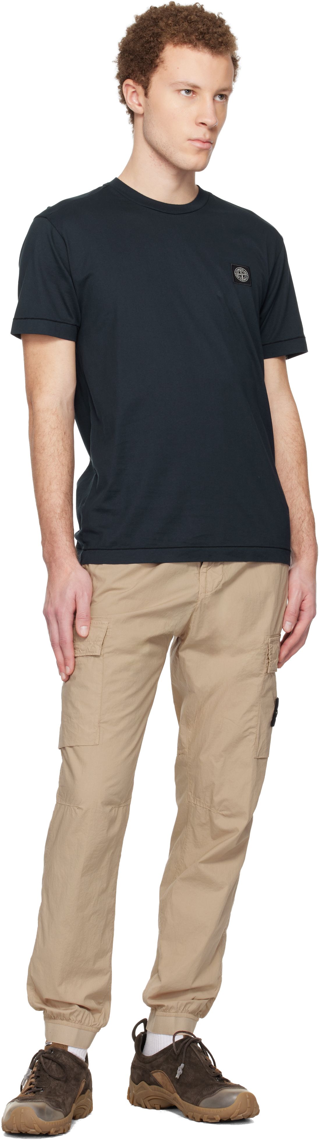 Beige 3100031 Stretch Cotton Tela 'Paracadute' Cargo Pants