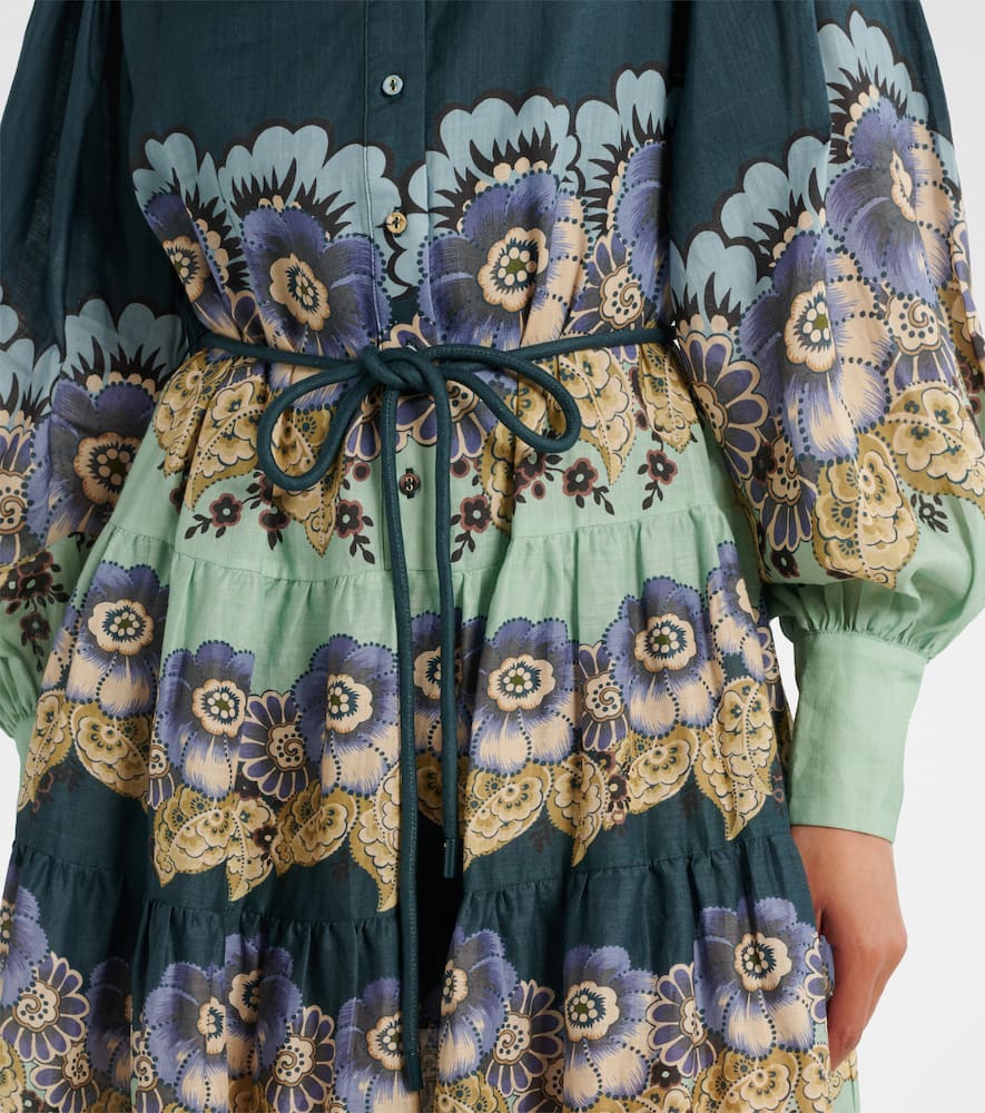 Alémais Madalena floral ramie shirt dress