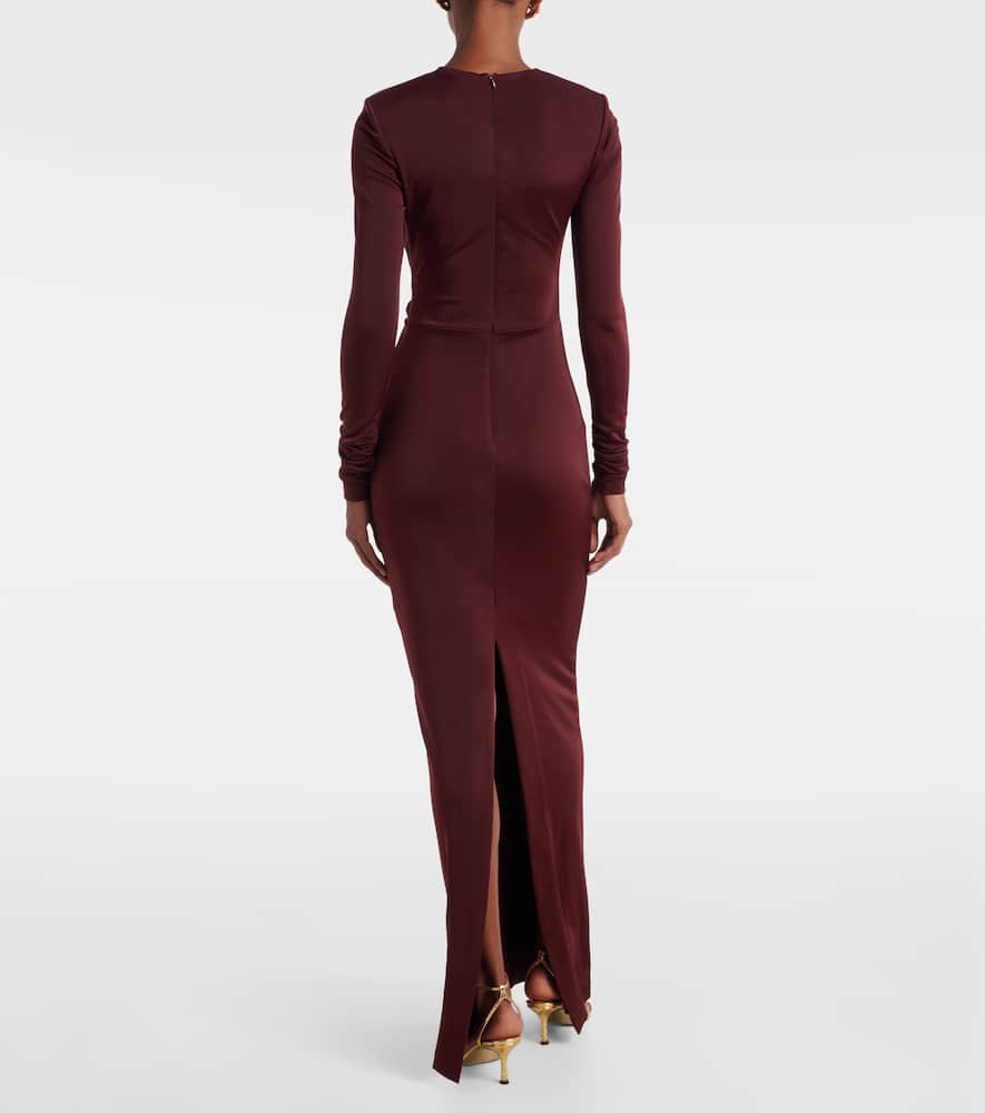 Mischa embellished gathered jersey gown