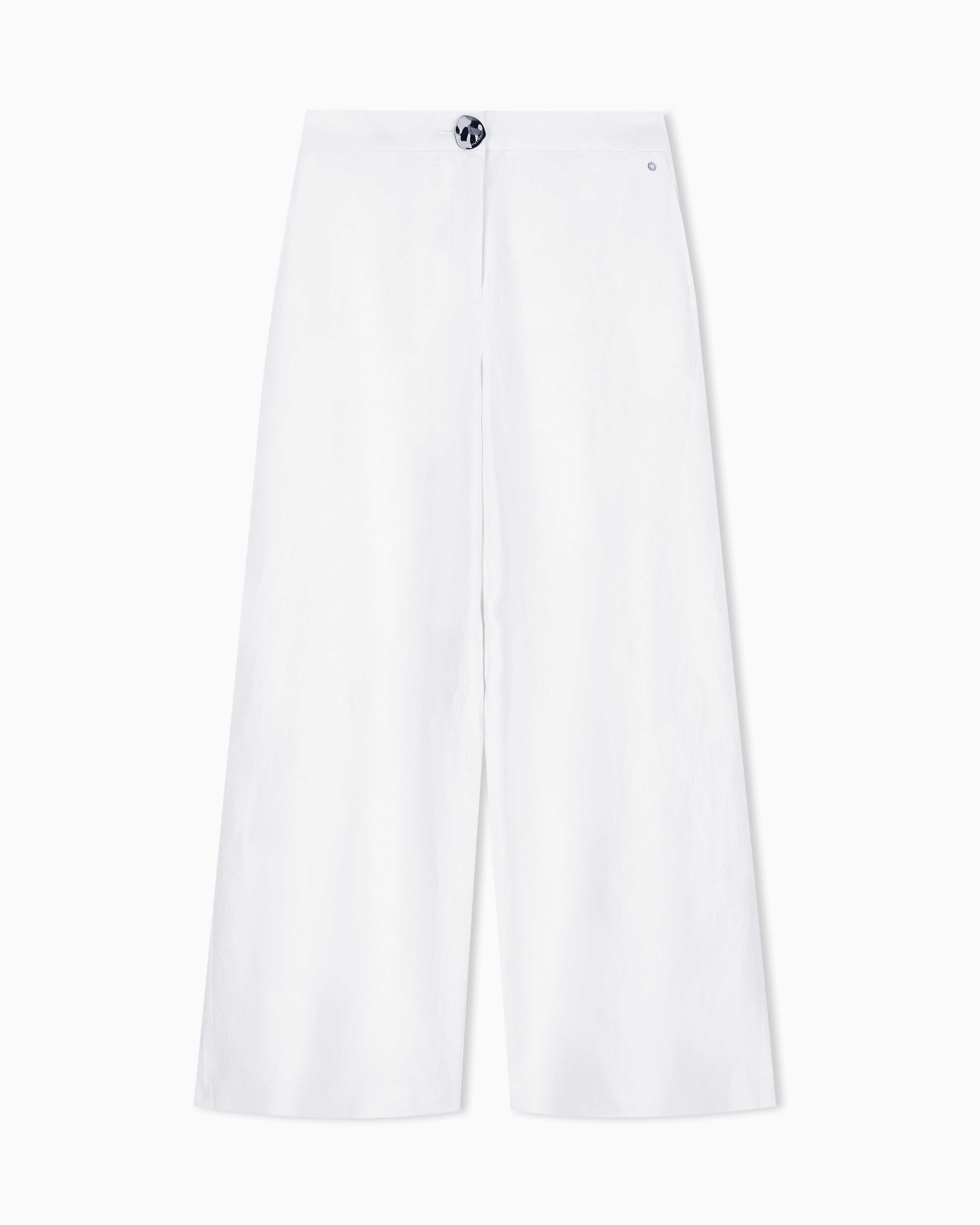 Wide-leg linen twill trousers