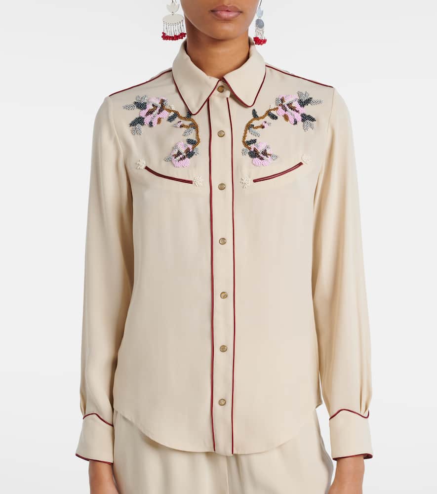 Yzea beaded cady shirt