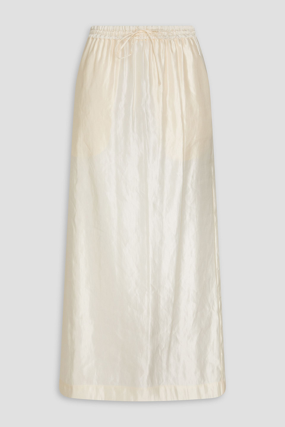 Liam linen and silk-blend maxi skirt - White - XL
