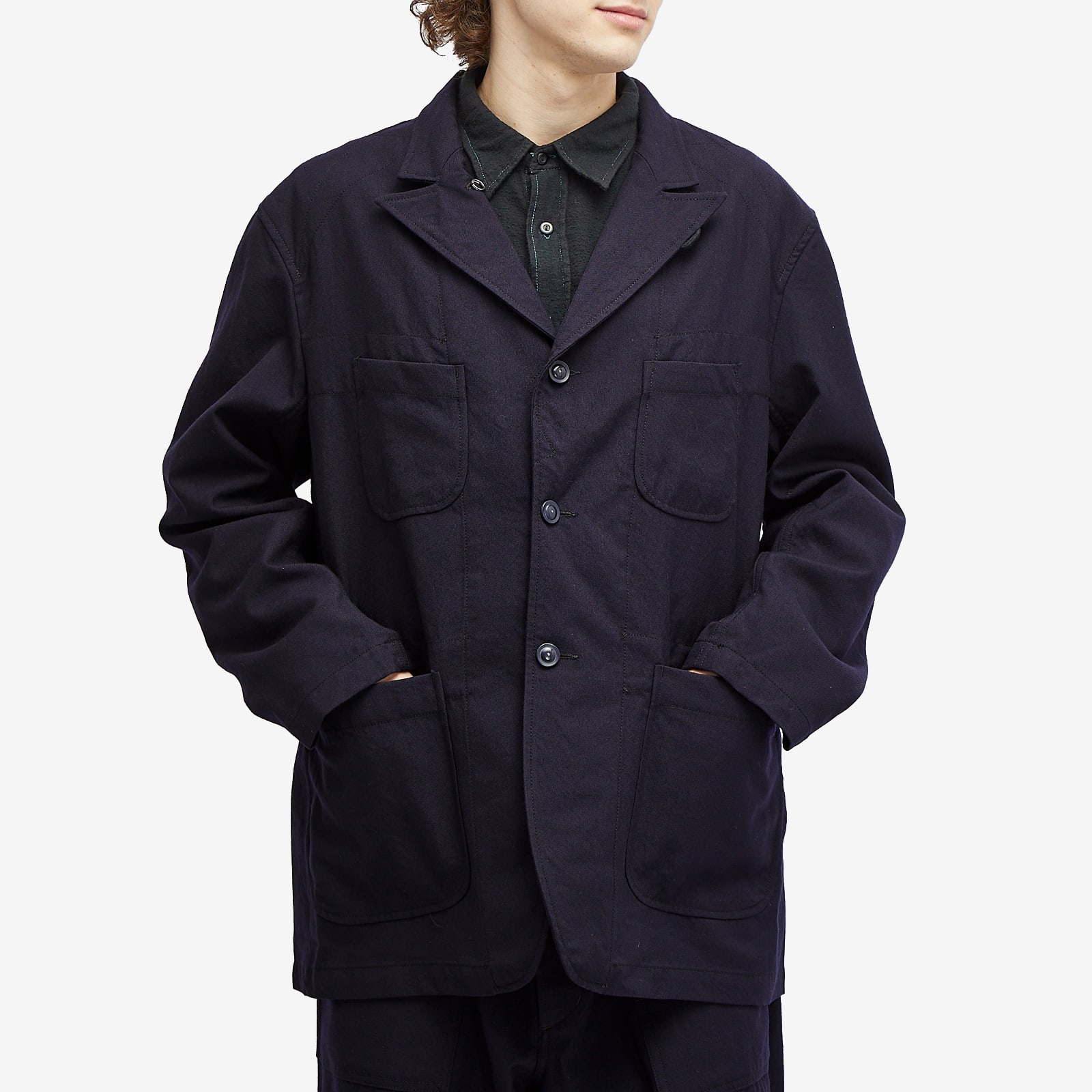 Men's Bedford Jacket in Dark Navy Wool Serge