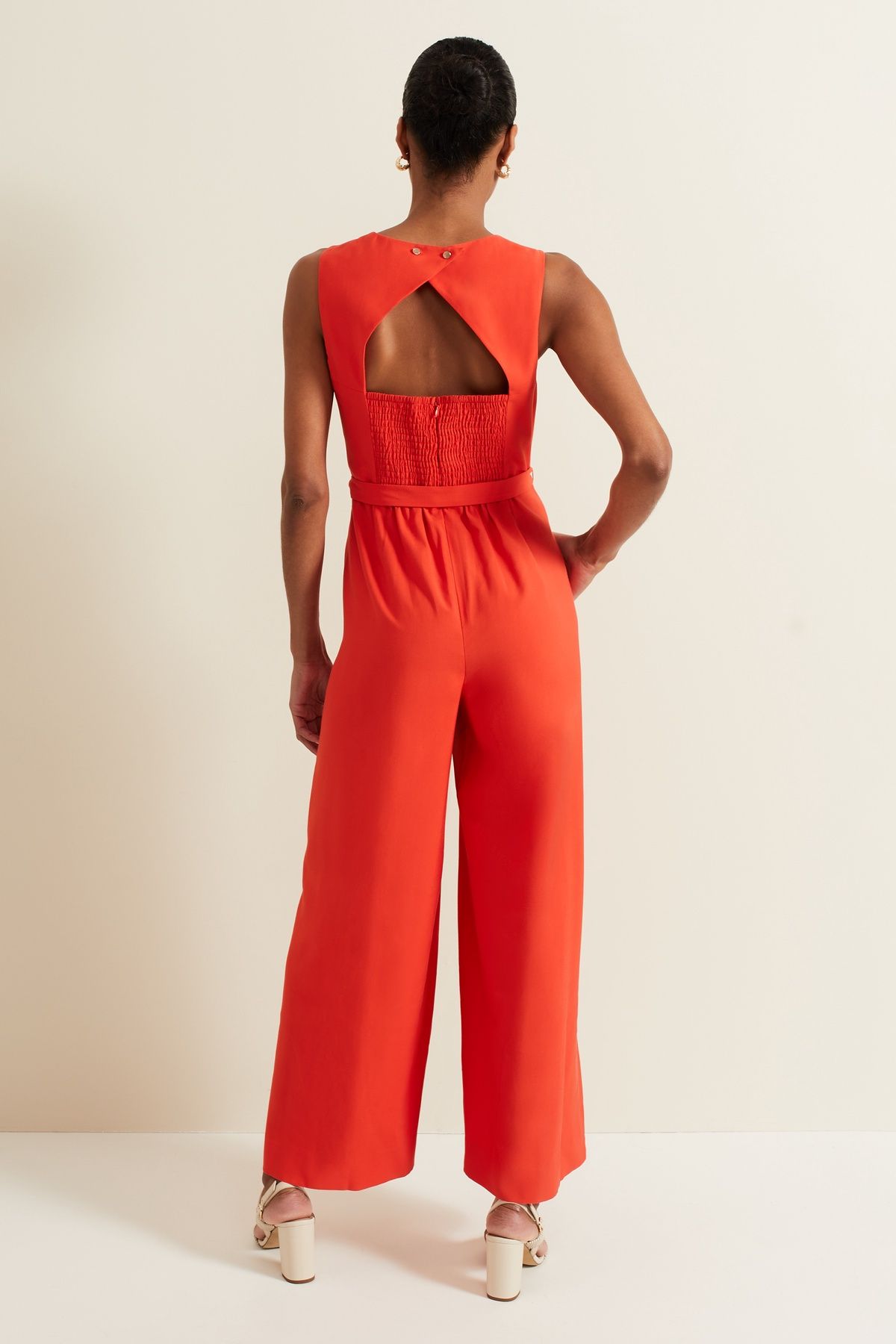 Phase Eight Women's Marta Sleeveless Wide-Leg Jumpsuit in Scarlet