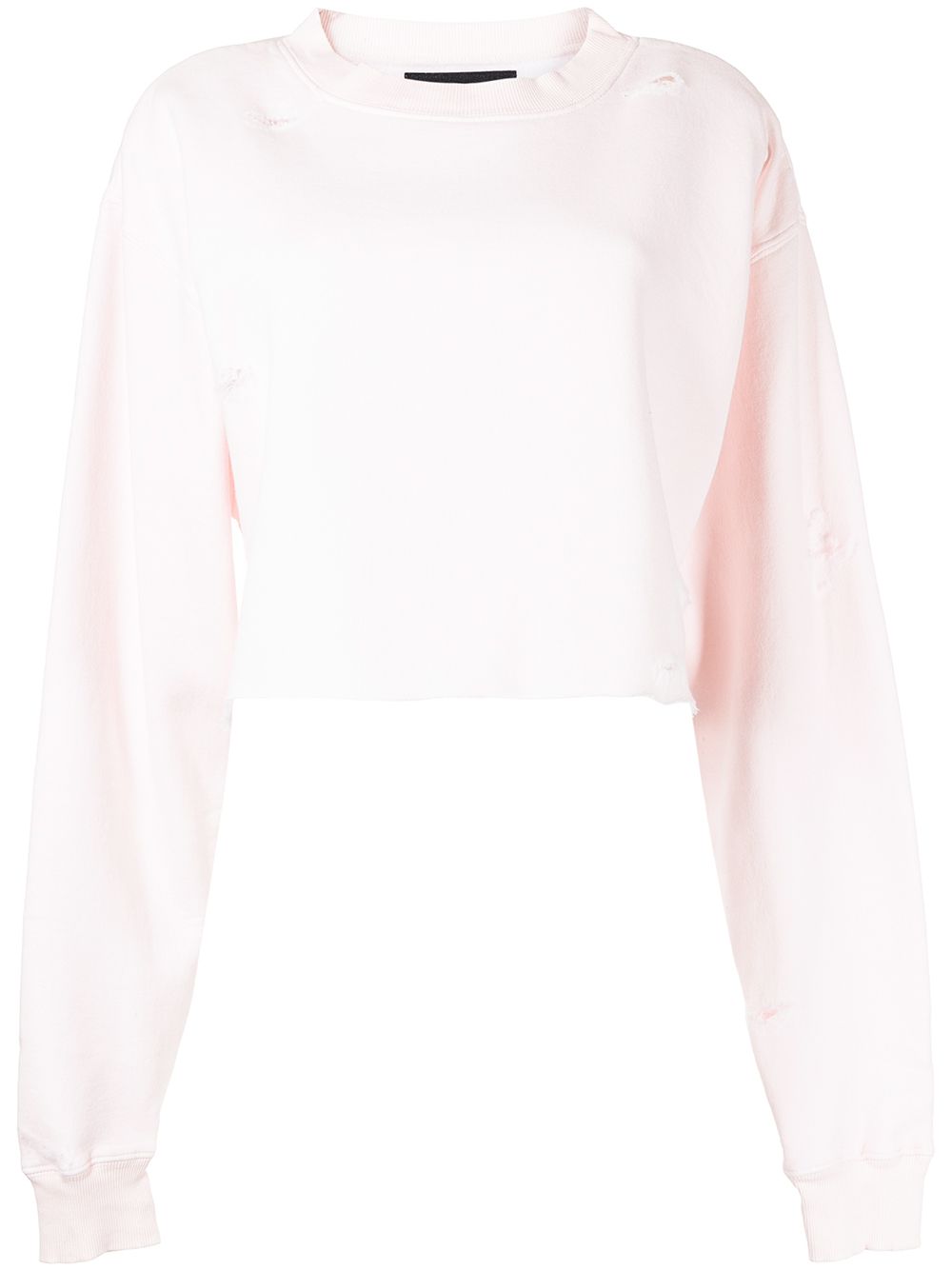 Distressed cropped sweatshirt - Pink