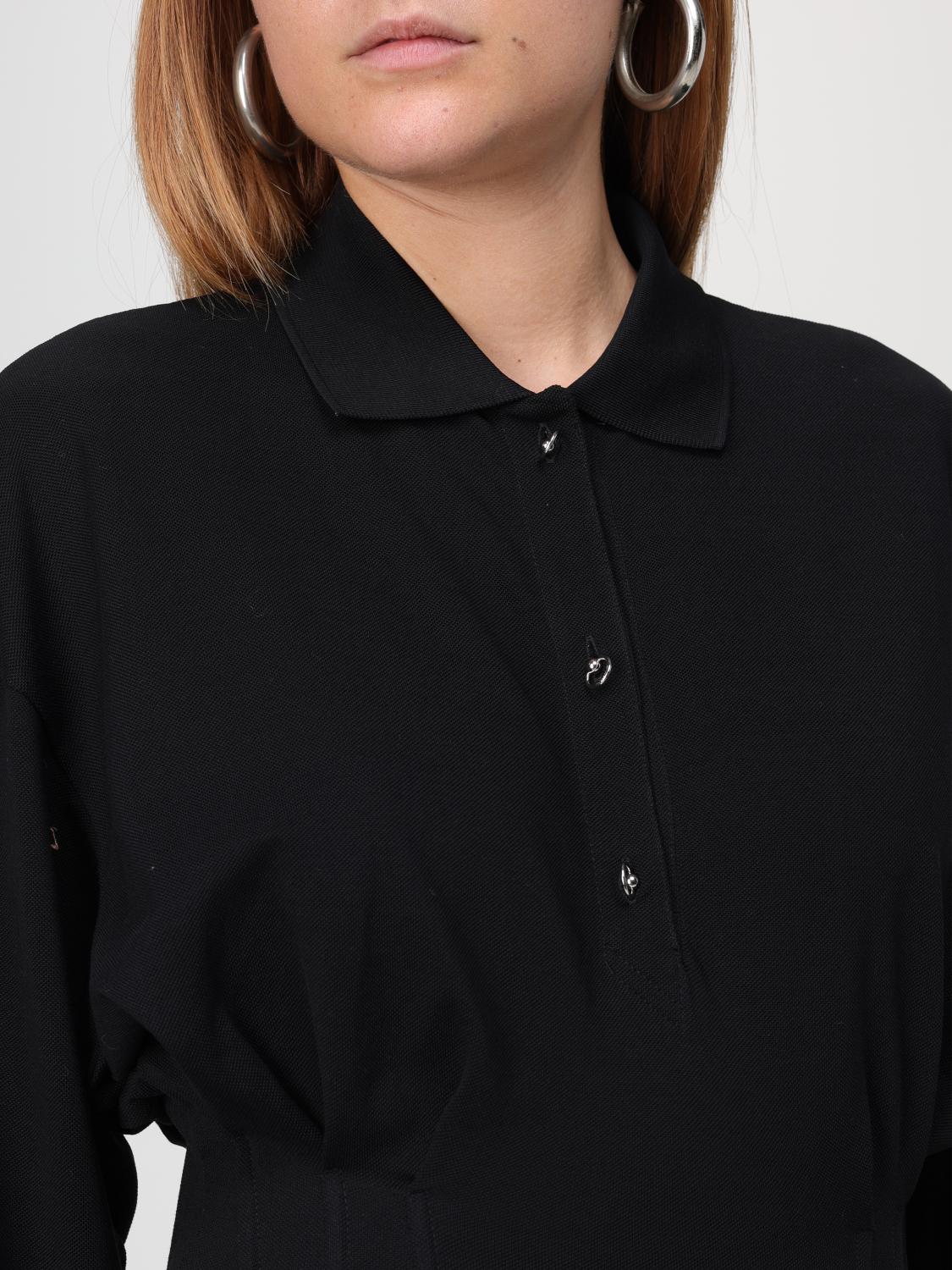 Corseted polo shirt - Black
