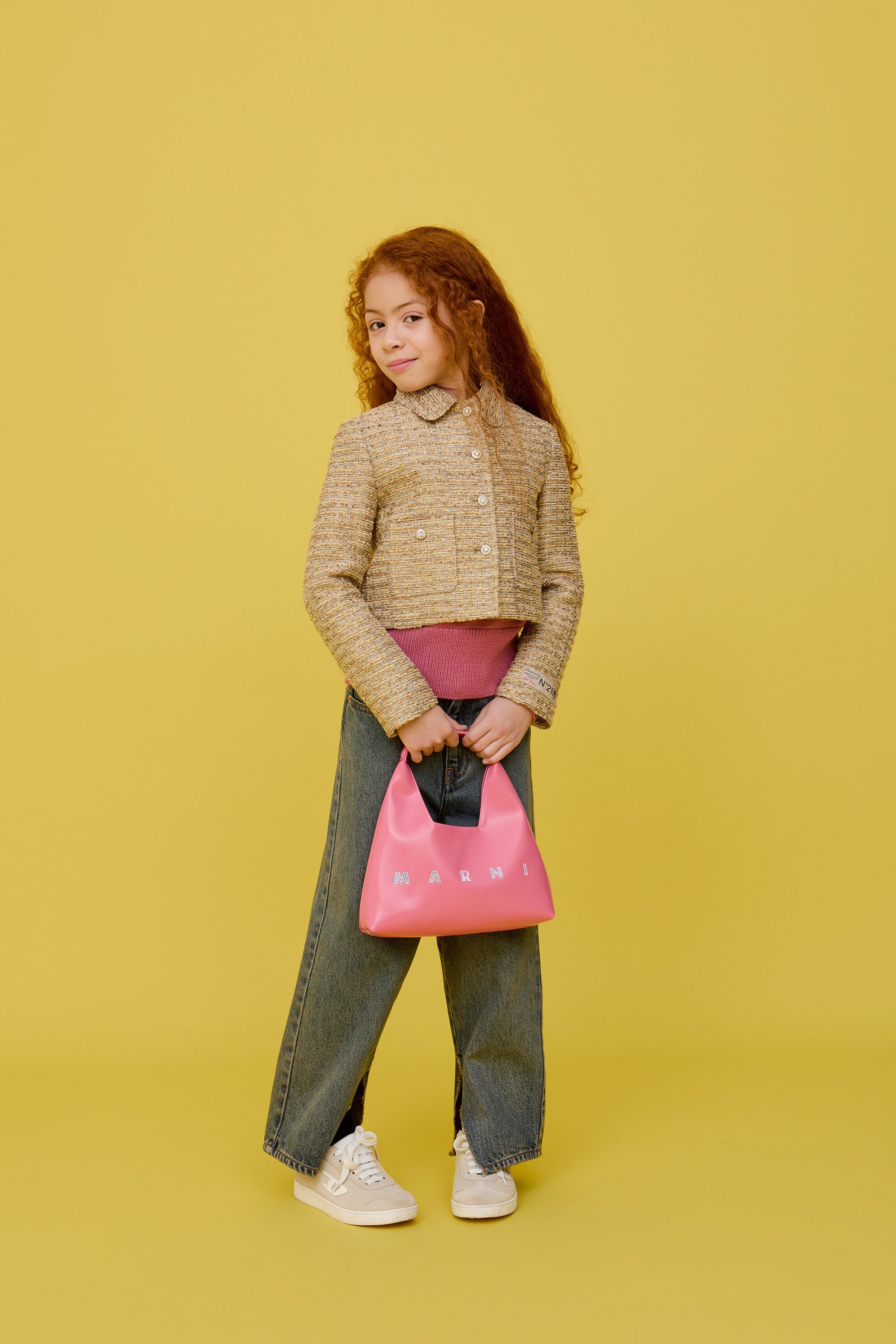 For Kids - Borsa Diamond a spalla con logo - Rose