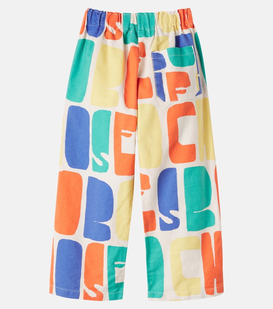 Logo printed cotton pants