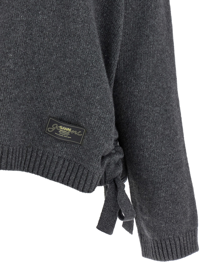 Side Laces Sweater Sweaters And Cardigans Gray